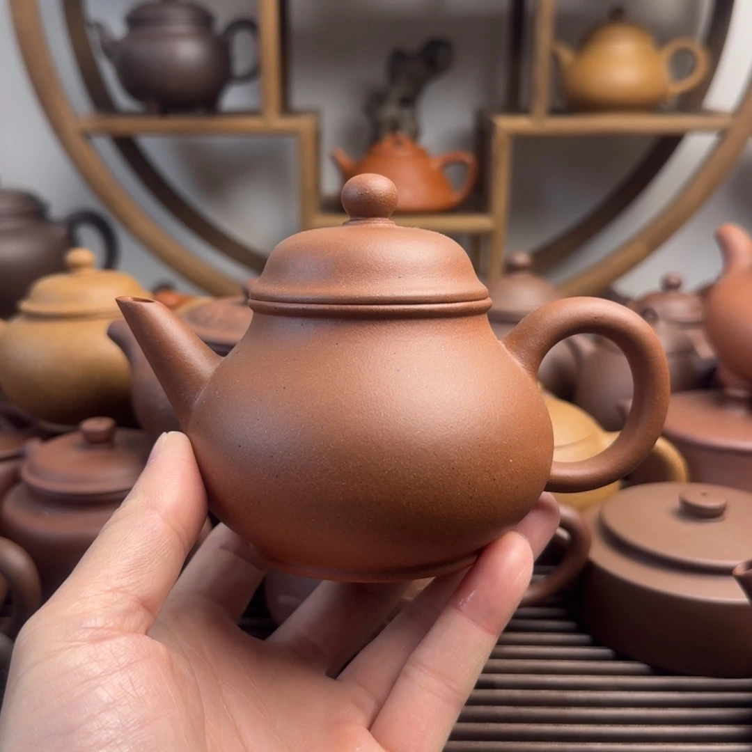 紫砂茶壶巴乐水平290cc黄龙山红泥微瑕