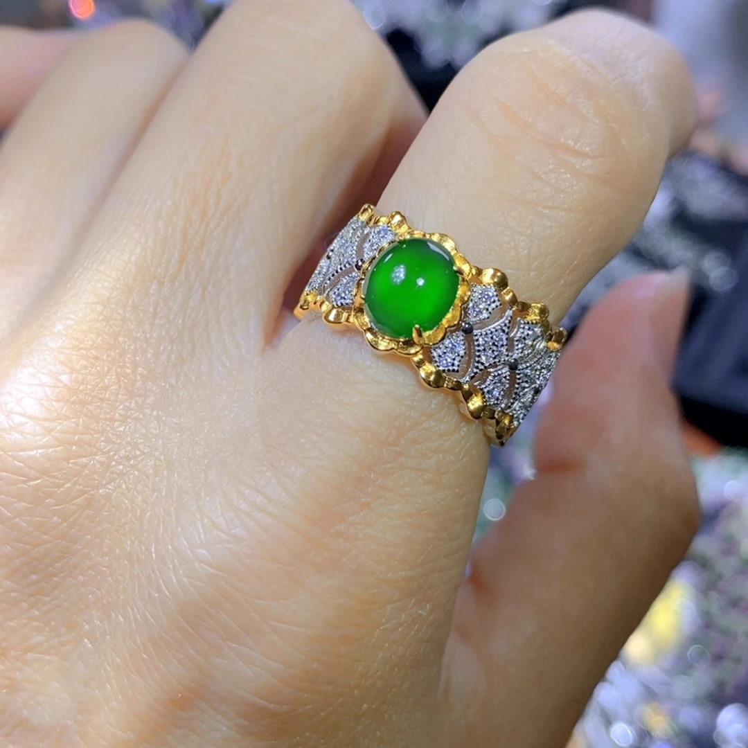 翡翠颈饰银S925镶嵌天然翡翠