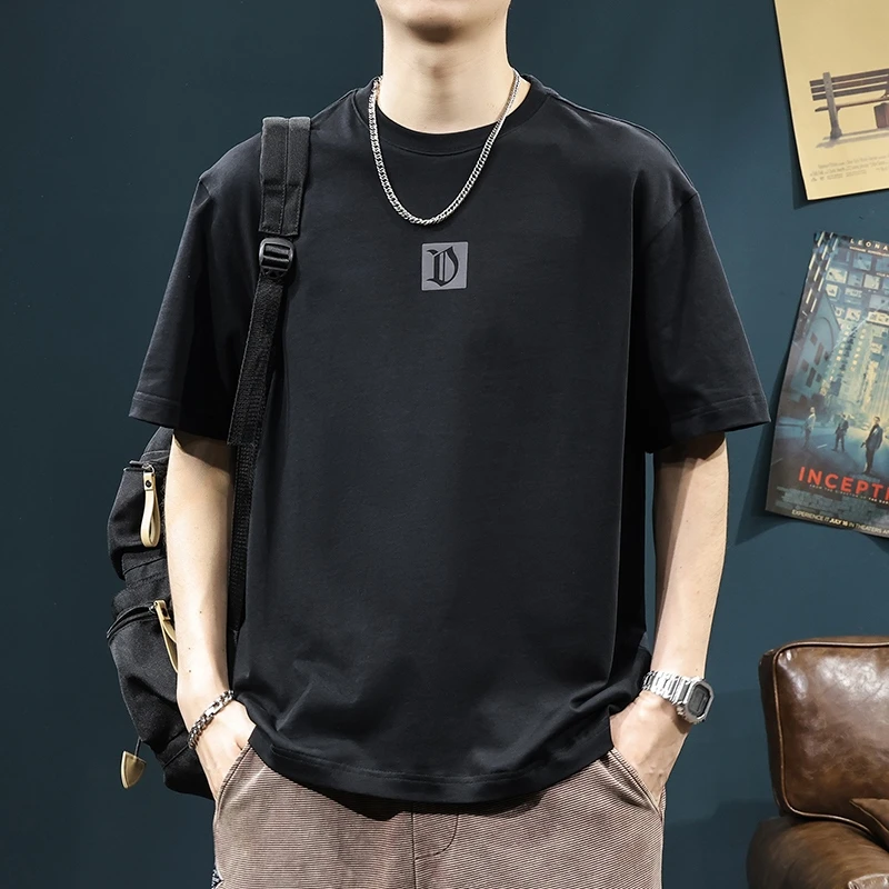 夏季新款痞帅纯棉重磅T恤男260克美式高街潮牌宽松大码半袖男T恤