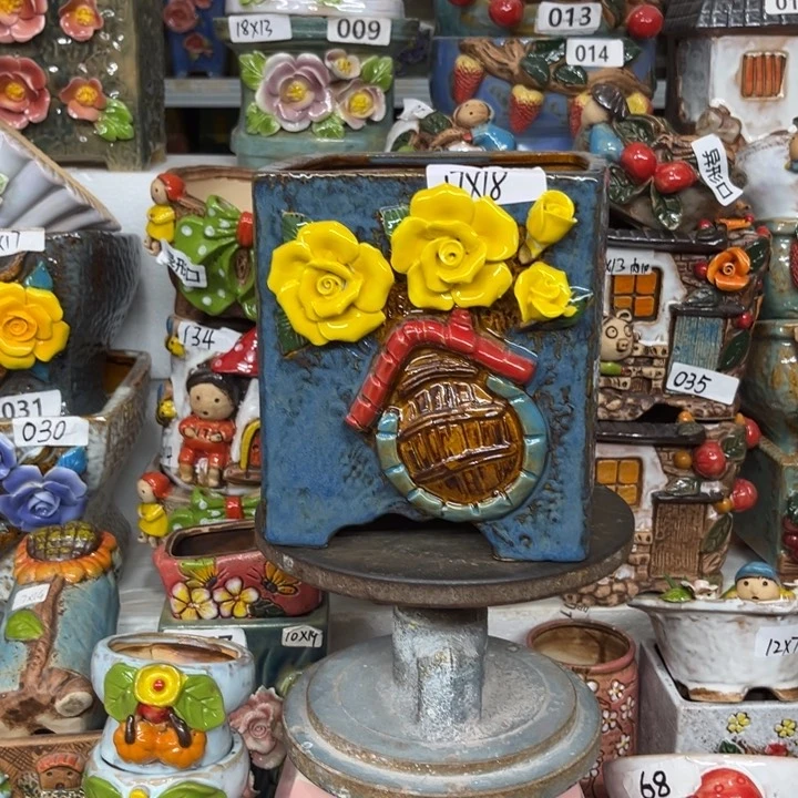 紫砂花盆粗陶材质多肉花盆