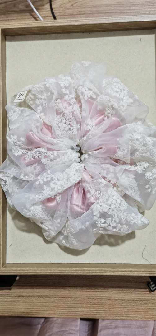 轻职风欧美风复古宫廷女发圈发饰白色扎头发皮筋发绳富家千金风