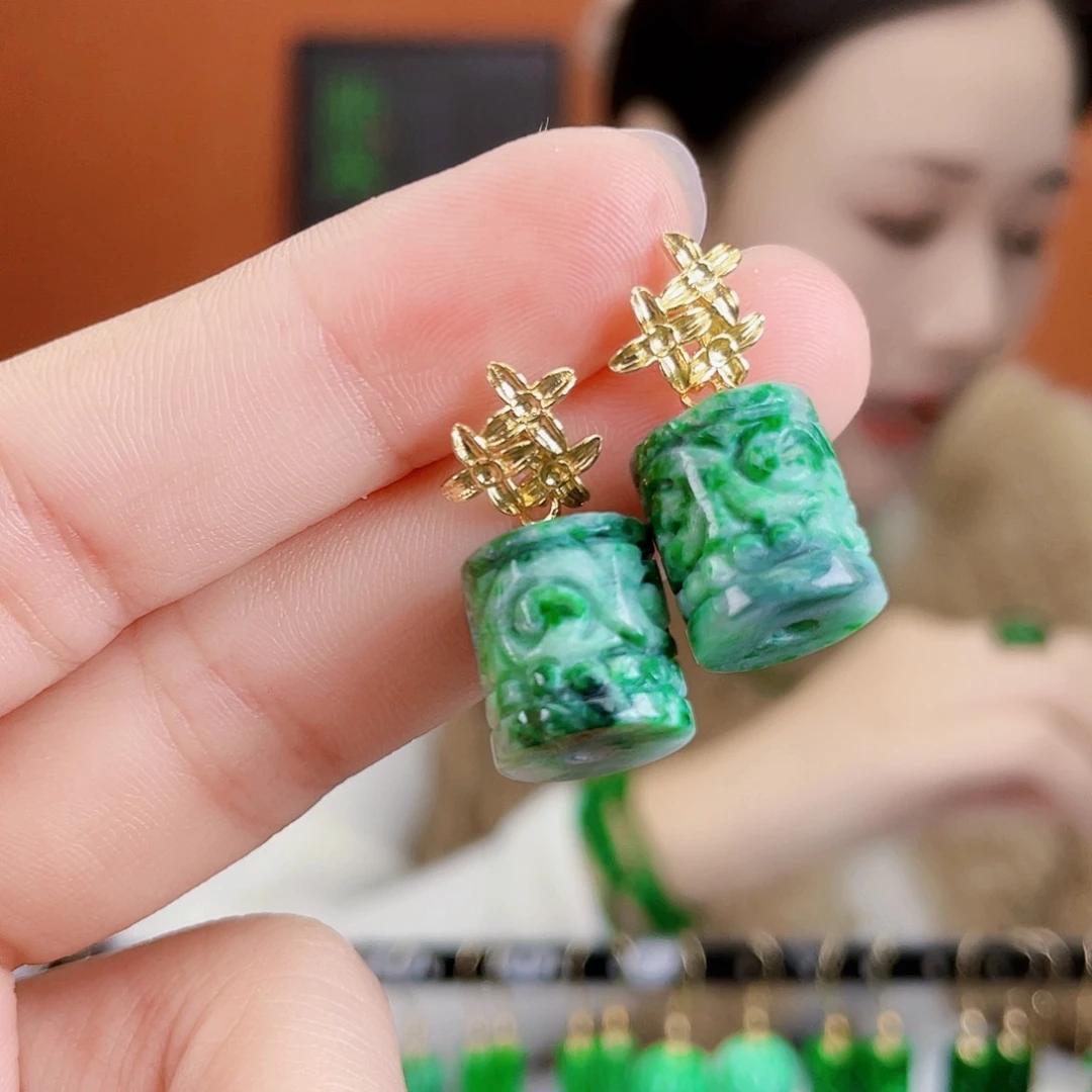 翡翠未镶嵌耳饰饰品