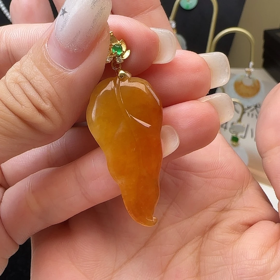 素***素颈饰银S925镶嵌翡翠不含项链