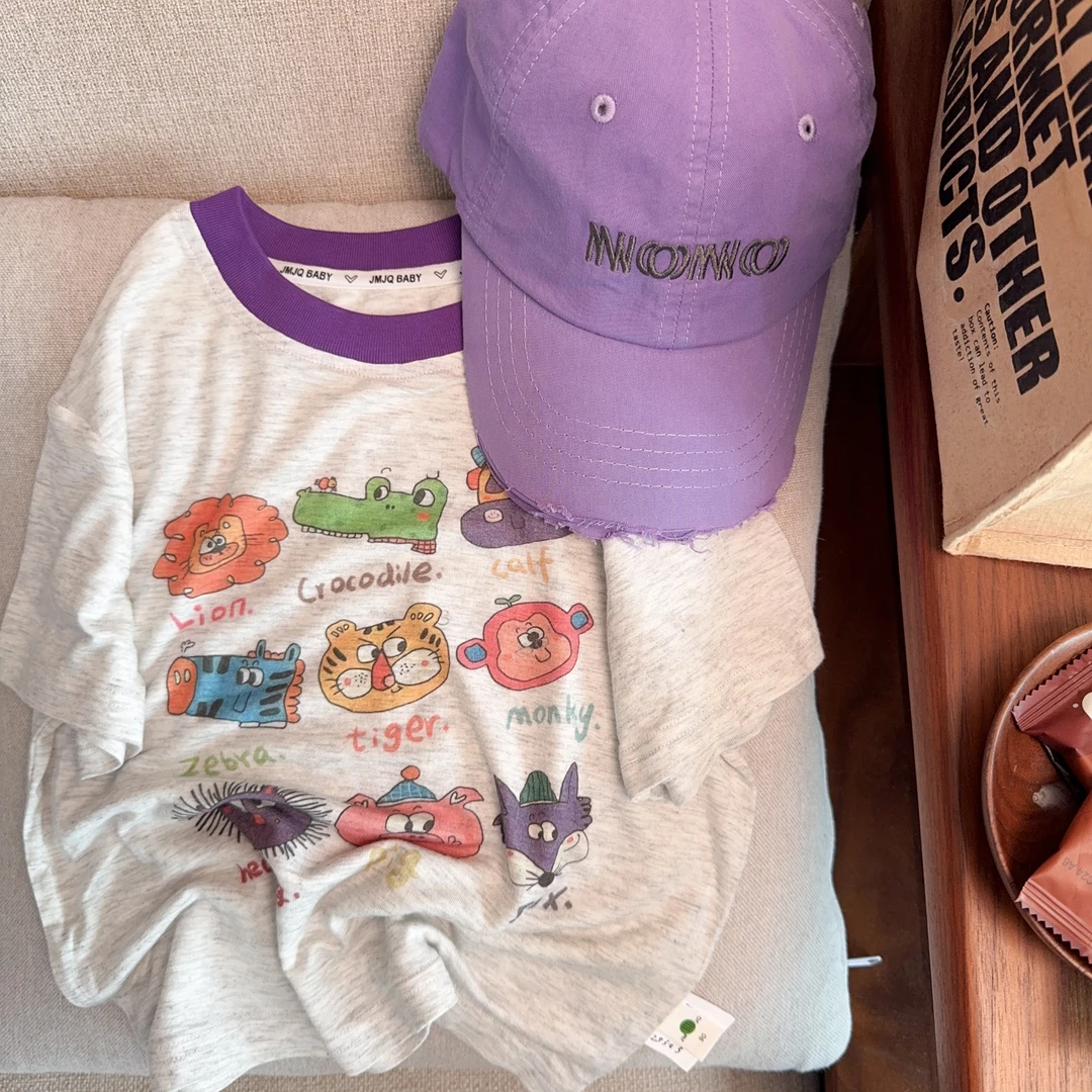 【JMJQ25323】夏季新款中小童卡通印花圆领短袖体恤儿童宝宝上衣T恤