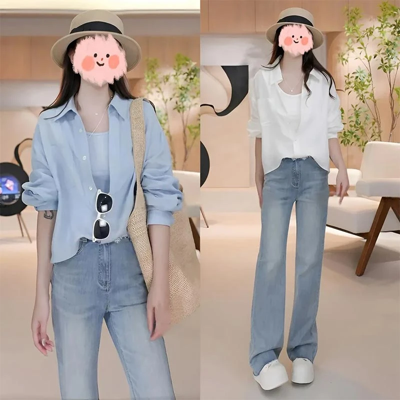 香朵儿2025春秋季新款温柔风假两件衬衫时尚设计感女士欧若风上衣