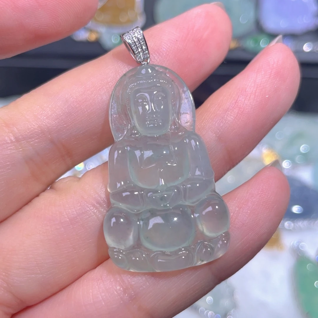 颈饰18K金镶嵌翡翠翡翠