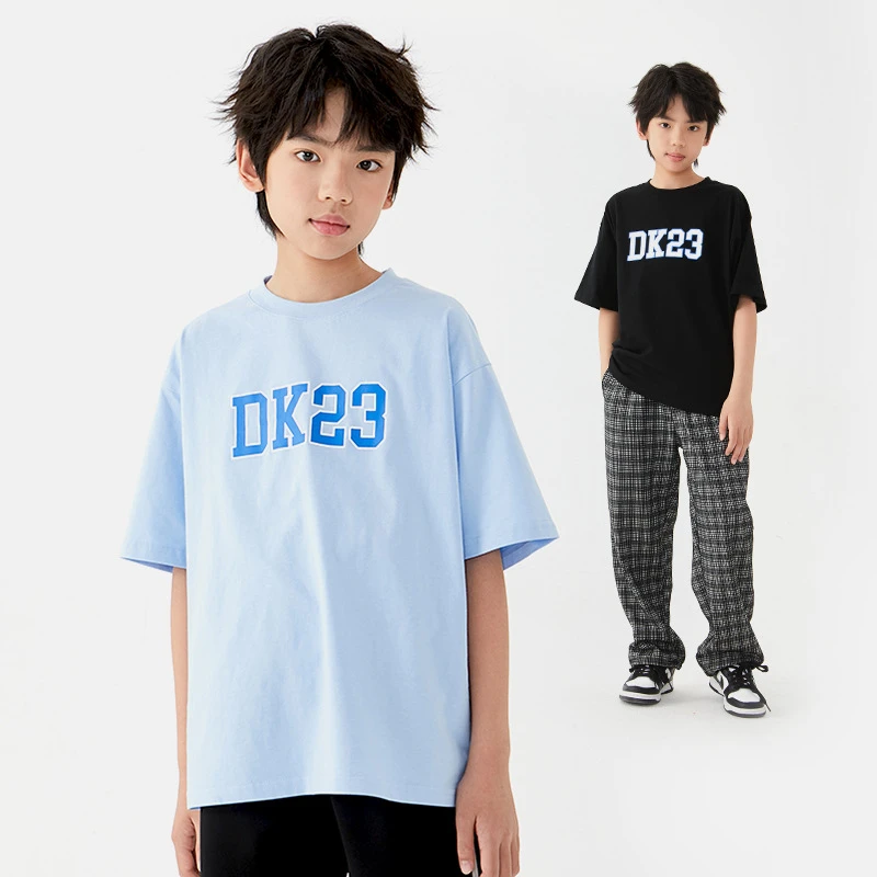 清！【NO退NO】吉米妈童装夏季新款数字印花短袖T恤宽松休闲DK23S113