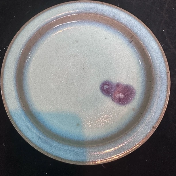 仿古瓷 仿古瓷仿古天青釉挂紫斑圆盘3063