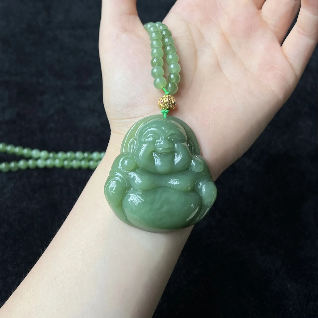 GH20天然和田玉大尺寸碧玉佛公时尚百搭多样性发其一