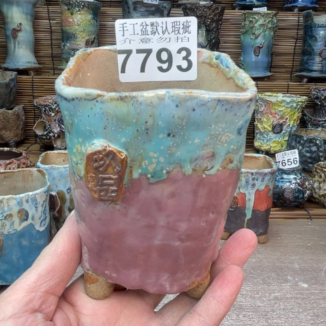 手工花盆默认瑕疵完美者勿拍