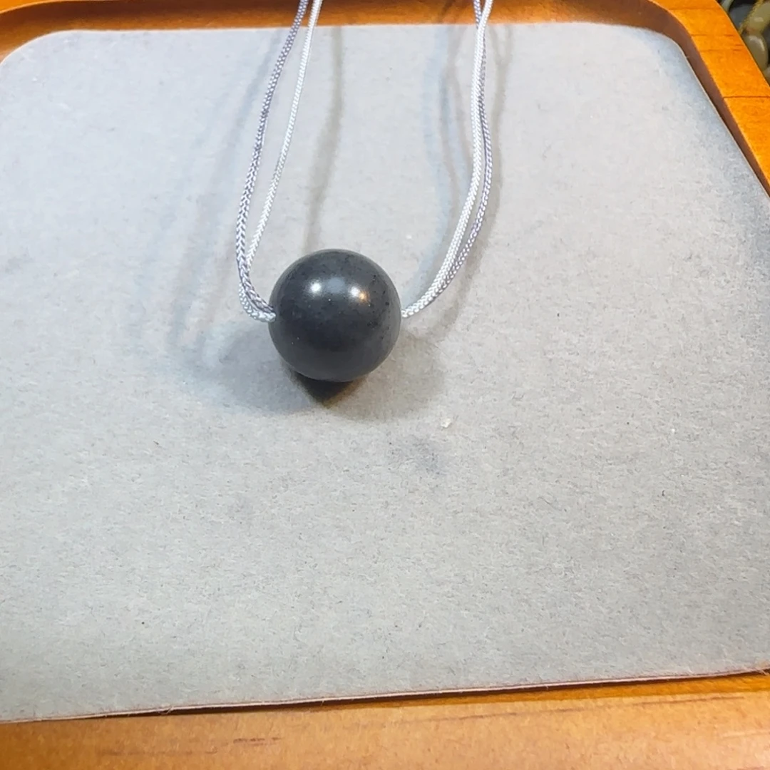 和田玉未镶嵌颈饰16mm青花点墨路路通锁骨