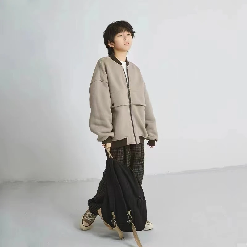 男童春秋外套2025新款中大童棒球服百搭上衣