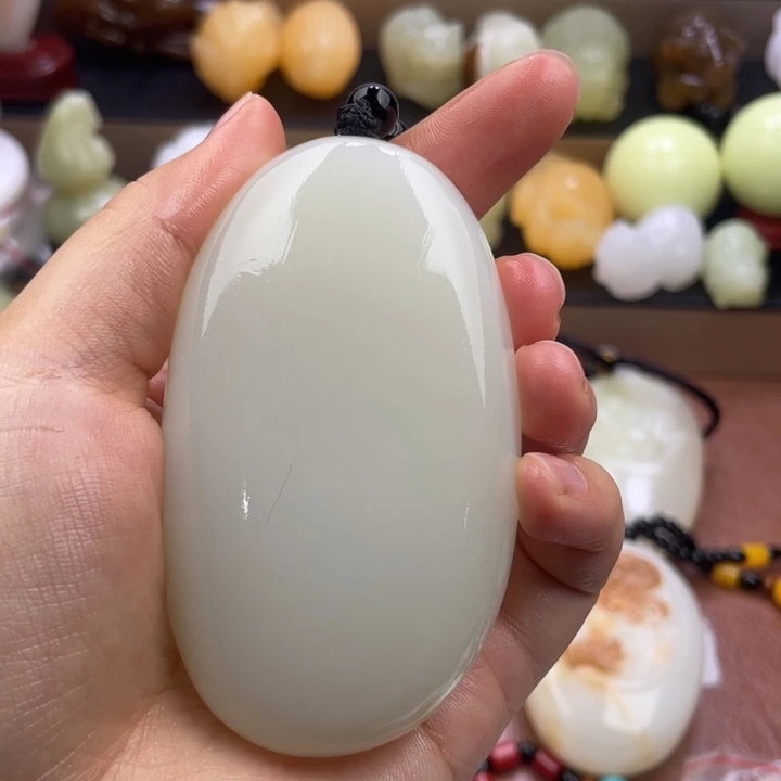 探***秦石材天然古青石手把件