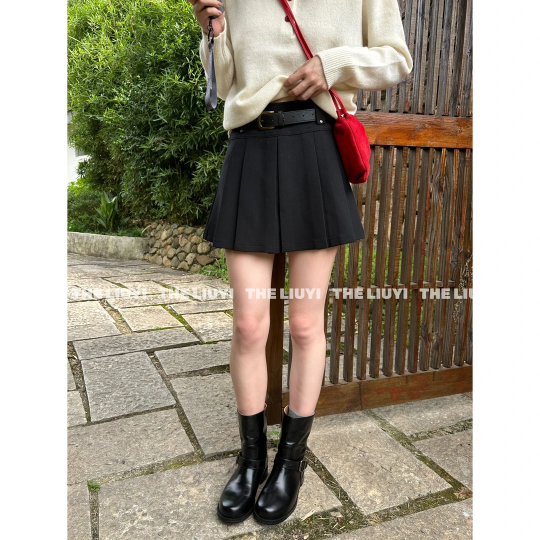【LIUYI】韩系减龄显瘦百褶半身裙58113