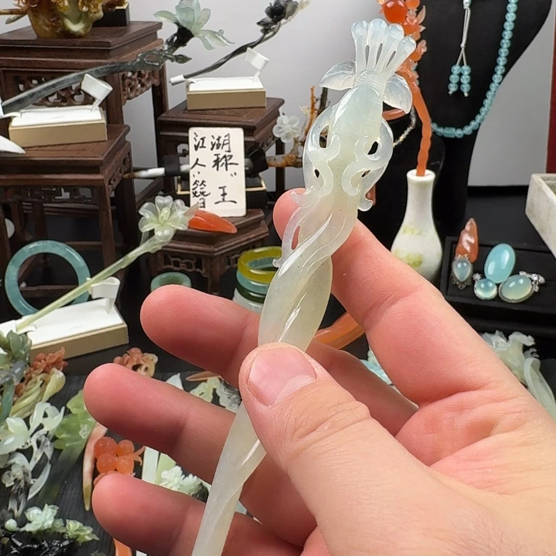 蛇纹石玉未镶嵌发饰