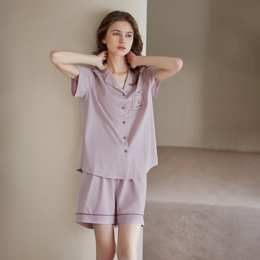 安之伴【安心睡眠】凉感棉三件套夏季睡衣女套装可外穿女士家居服