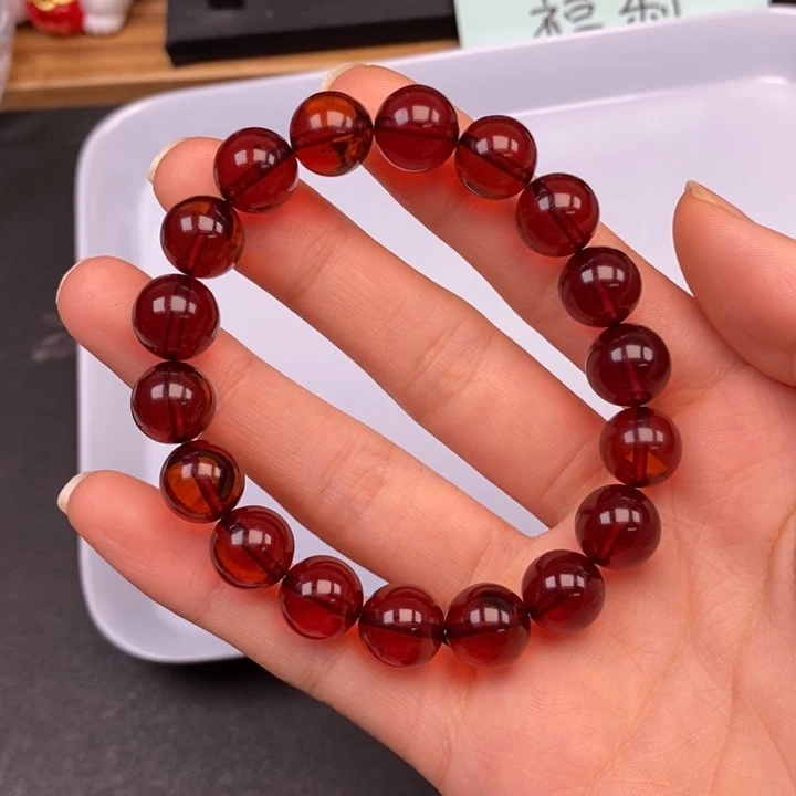 玛瑙/玉髓未镶嵌卡10血珀串