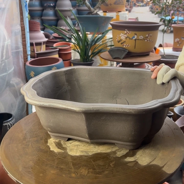 紫砂宜兴紫砂花盆39莲花