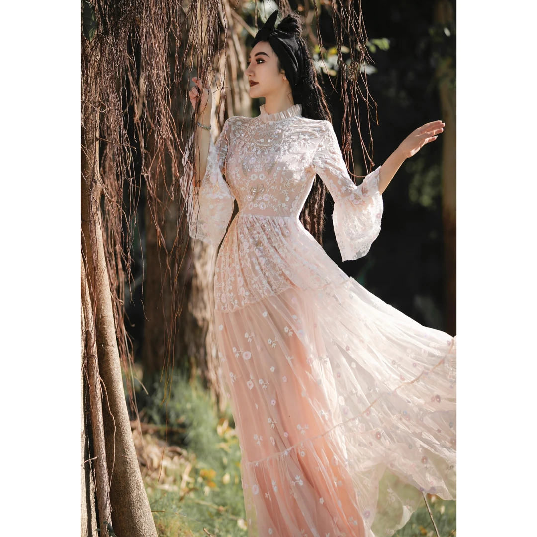 【星姐推荐】星原创高级定制【繁花似锦】设计师款小众轻奢名媛礼服裙