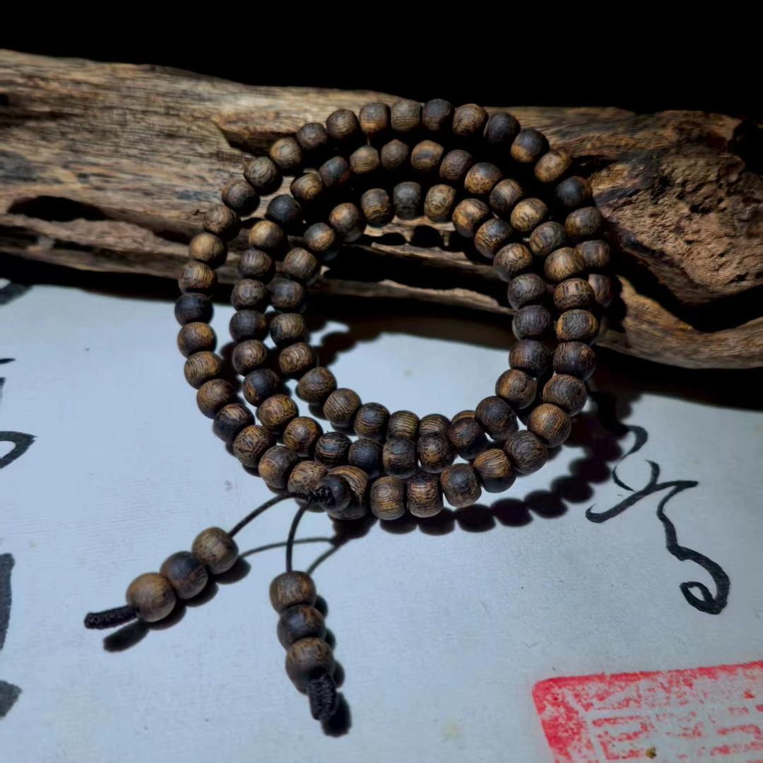 沉香收藏级【尖峰岭】苹果珠天然虫漏多串 自然结香 多样性发一条