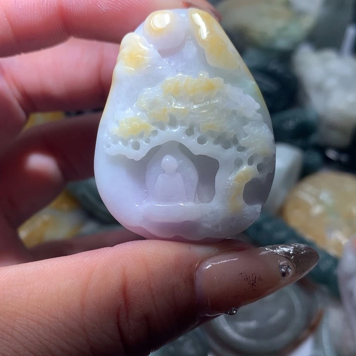 翡翠未镶嵌颈饰保真天然A货翡翠