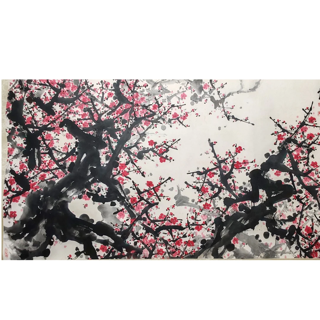 LOT.024 关泽霈《红梅》96*179cm 纸本设色镜片