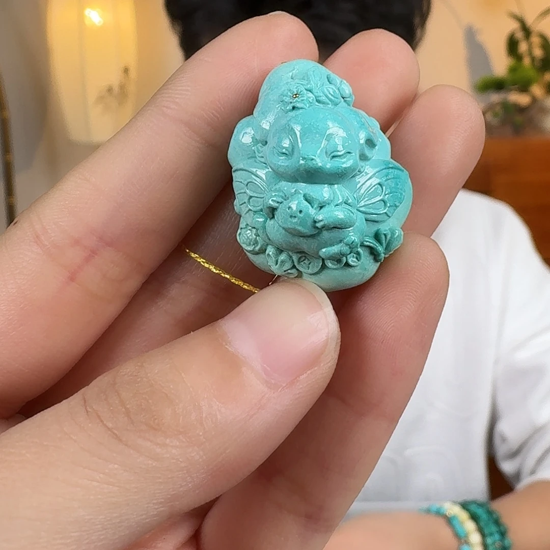 绿松石未镶嵌挂件