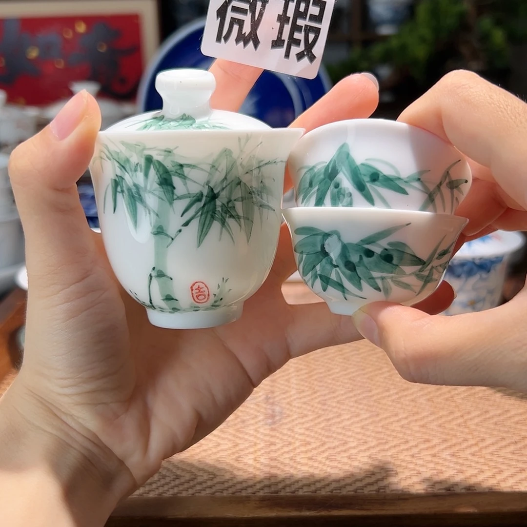 【闪购商品】微瑕 手绘 盖碗