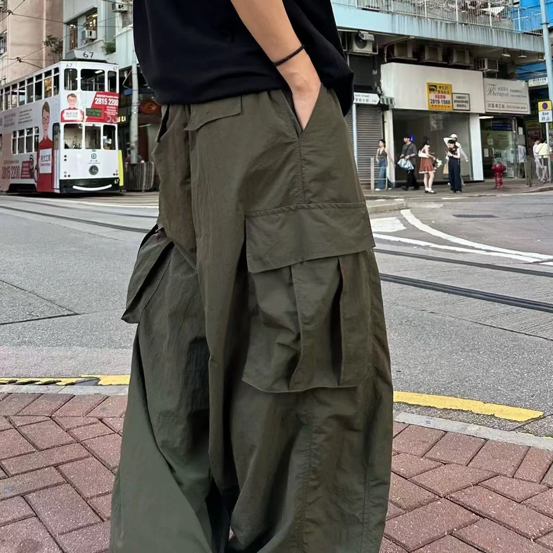 吾2025【Y】5月10日 儿童男童女童军绿色大口袋工装裤5282-