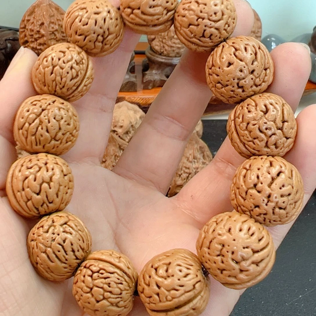 文玩核桃手串野桃核1.8