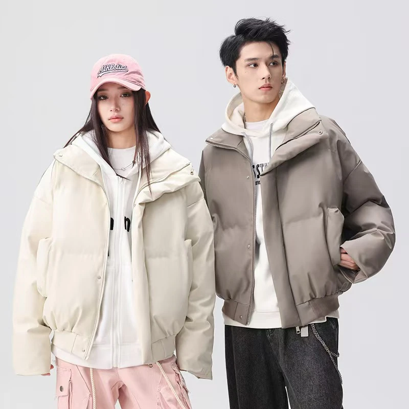 【X.YAN 门店款】PU皮冬季立领加厚韩版短款棉服-Q064