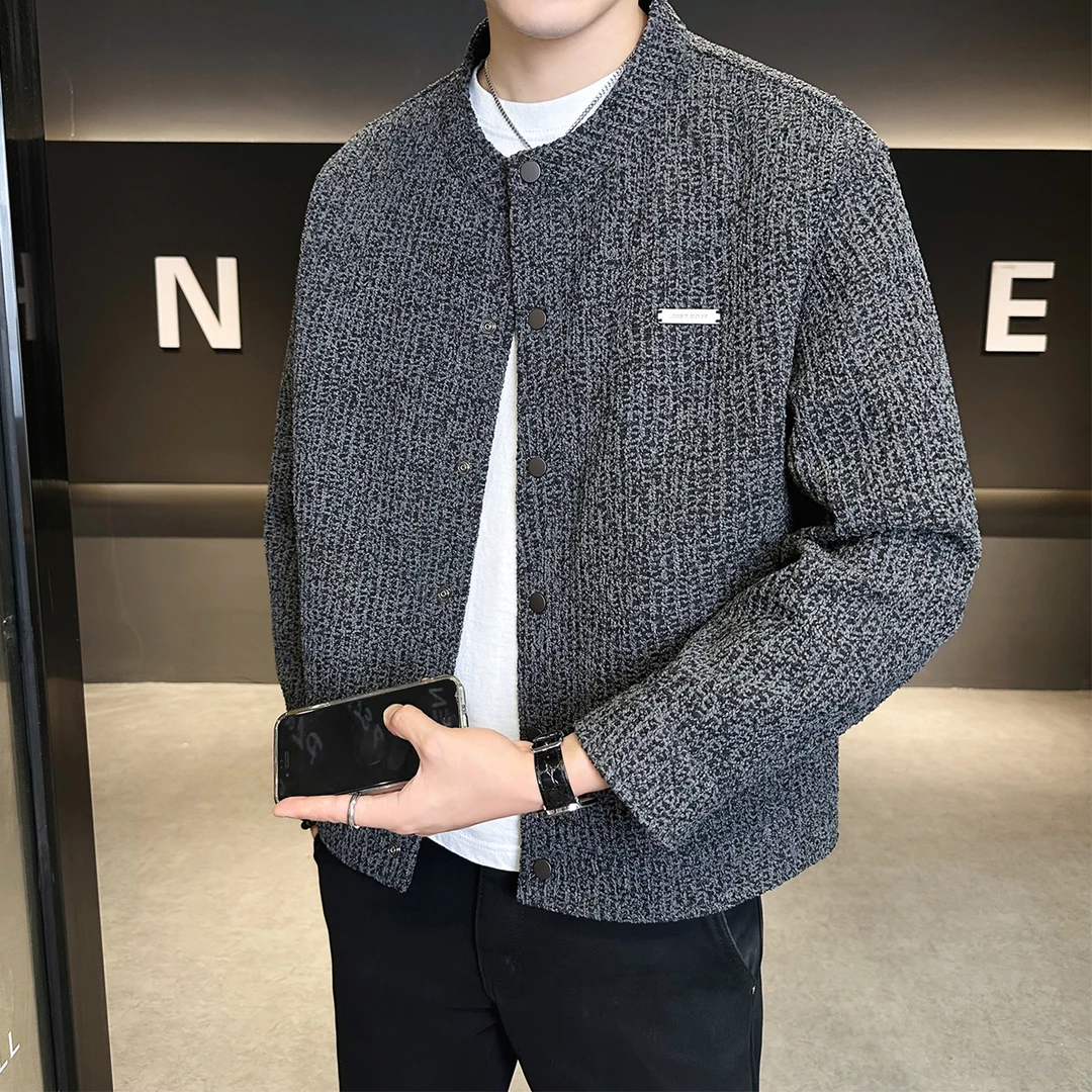 仓石一树2025新款秋季小香风外套男轻奢潮牌夹克上痞帅慵懒风男装