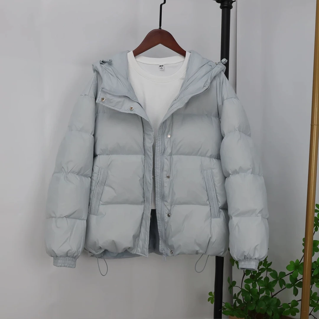 短款羽绒服女冬季2024新款小个子韩系甜美面包服保暖白鸭绒羽绒服