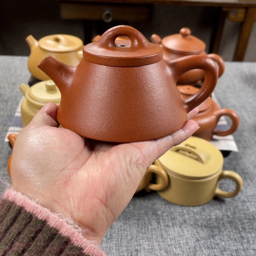 紫砂茶壶红降坡霸王瓢全手纯红40目160