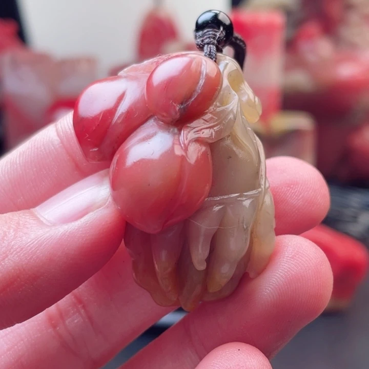 巴林鸡血石粉冻鸡血