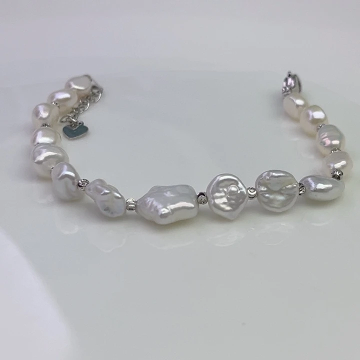 银S925镶嵌手链淡水珍珠