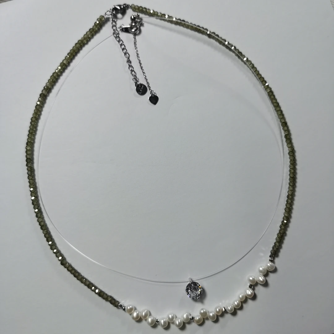 [海极光甄选]xl375 淡水珍珠经典项链 4-5mm 钛合金