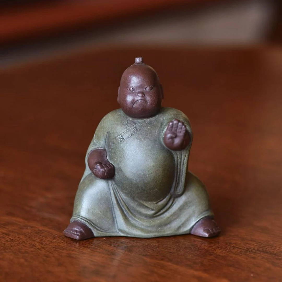 八段锦·七式（攒拳怒目增气力）宜兴紫砂纯手工茶宠摆件可养茶玩