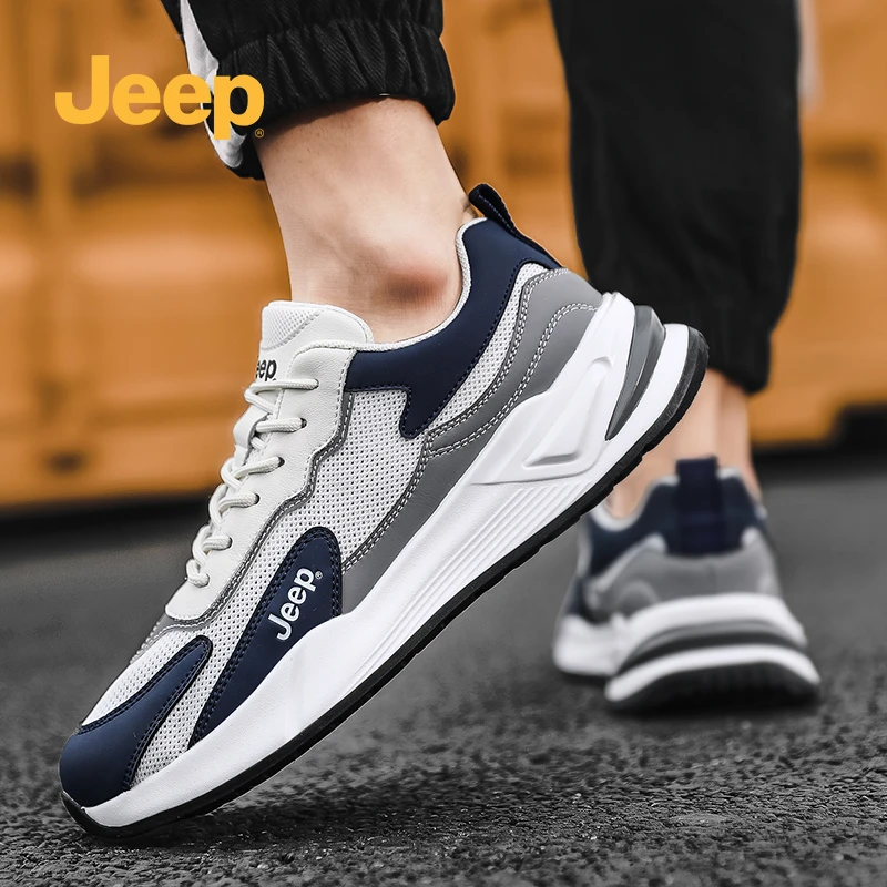 JEEP/吉普男士时尚休闲鞋欧若假日风圆头低跟四季通用厚款透气