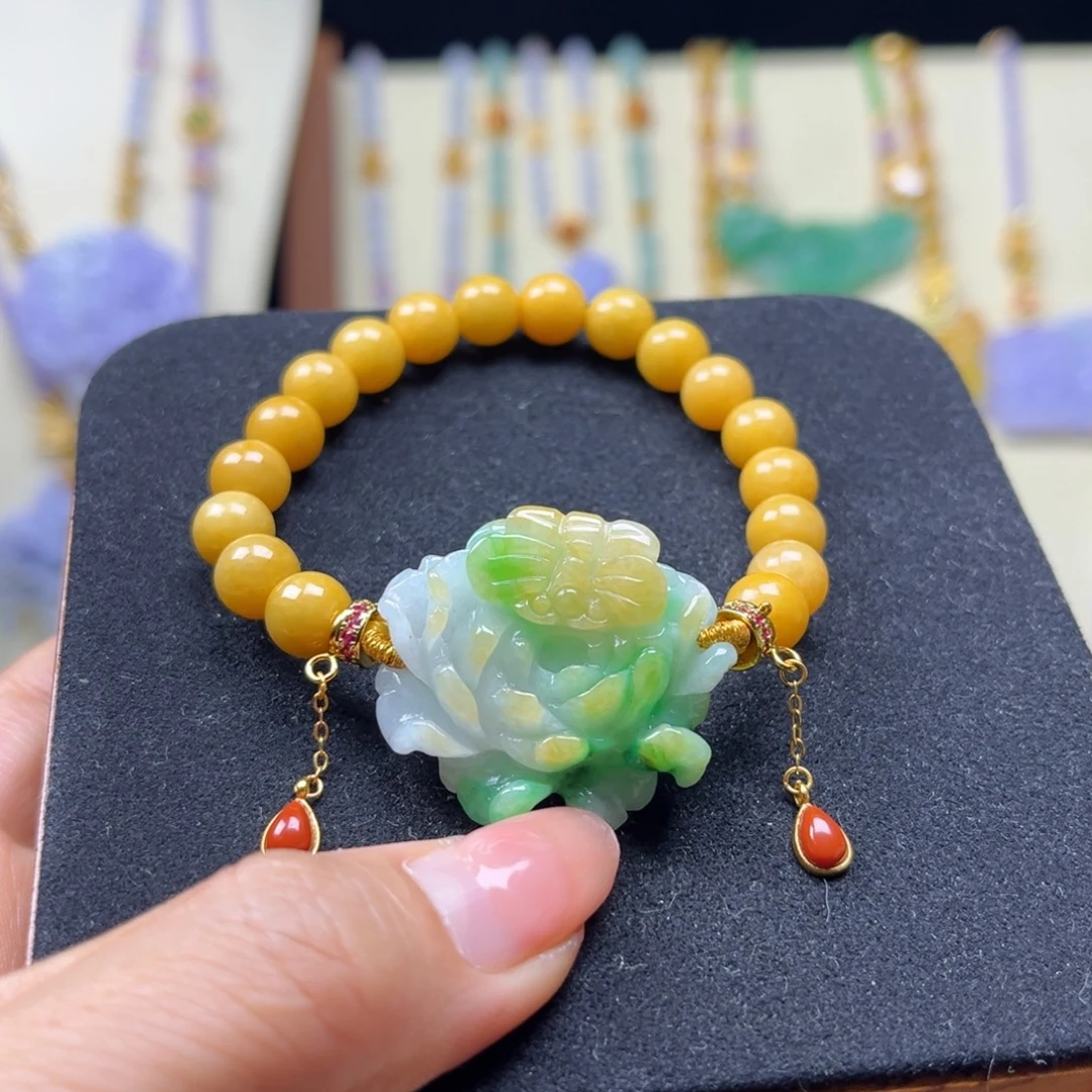 翡翠未镶嵌颈饰天然翡翠手链