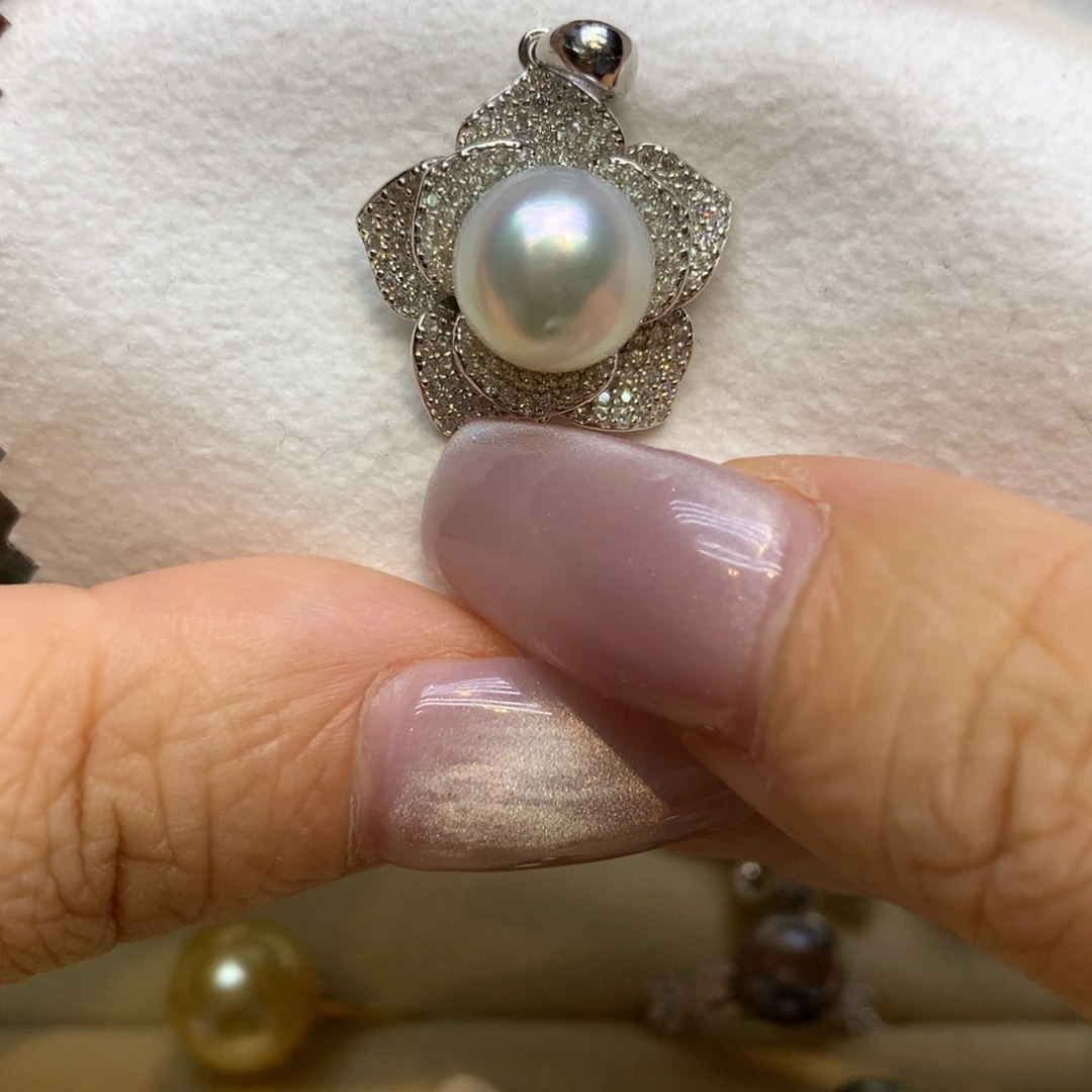 颈饰银S925镶嵌海水珍珠