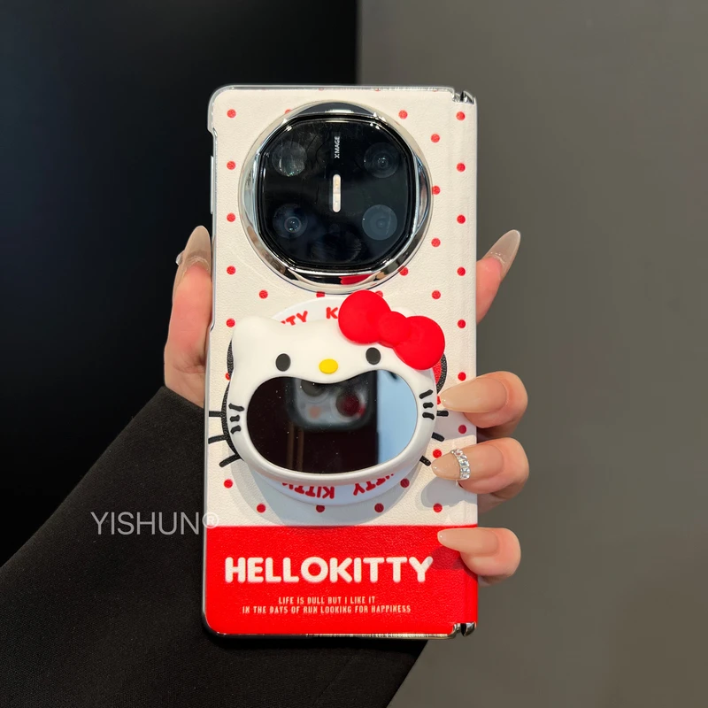 适用华为mateX6折叠屏手机壳卡通韩系大嘴kt猫磁吸支架mateX5典藏