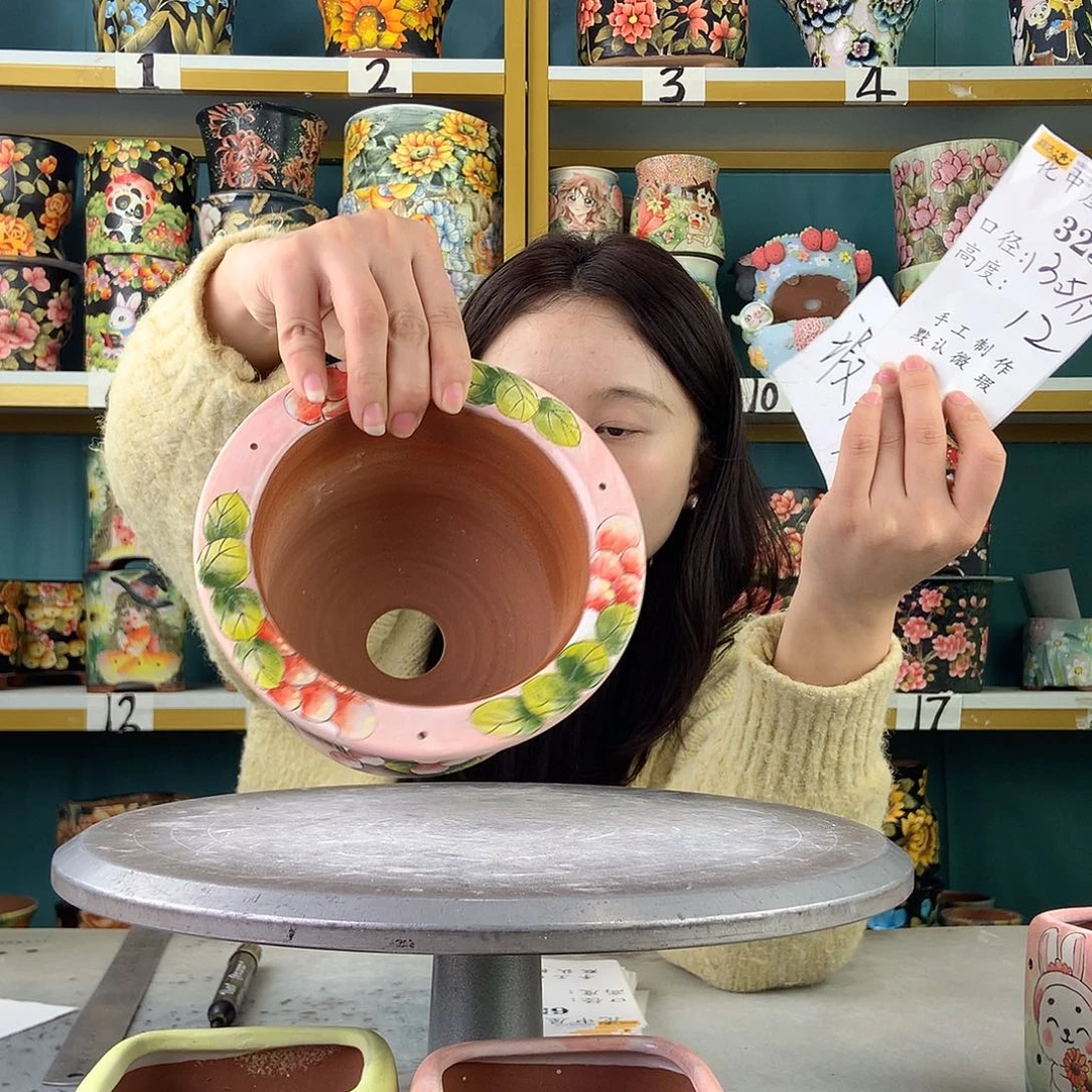 陶景德镇手工花盆323