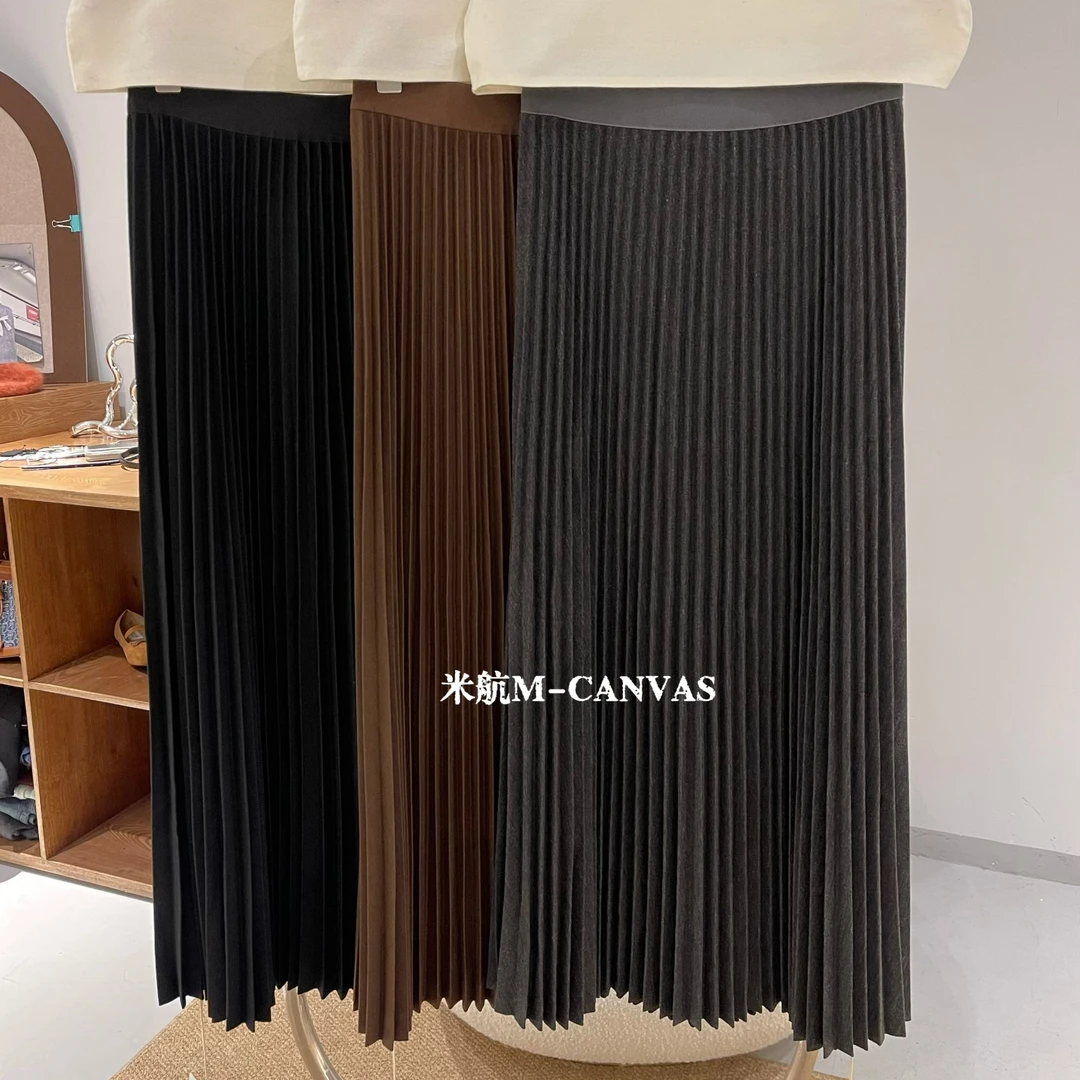 卡麦酱-MH 松紧腰小百褶半裙 9268