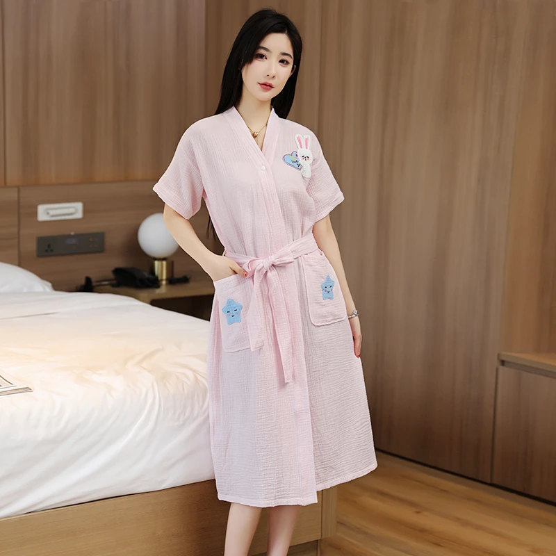 纯棉纱布浴巾女纯棉家用吸水大人可穿裹儿童睡袍2025新款全棉浴袍