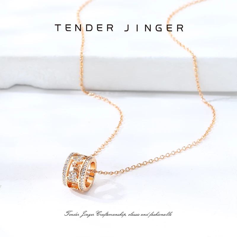 Tender Jinger 铜合金项链 新款葫芦路路通项链气质时尚百搭