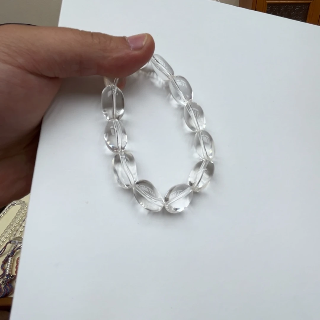 水晶手链未镶嵌纯天然白水晶小号枣形手串