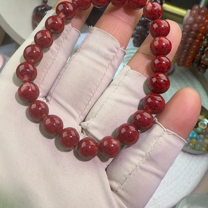 安****天然辰砂14号朱砂饰品手串