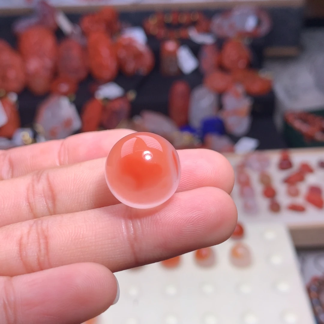 必***胜南红玛瑙未镶嵌珠宝半成品单珠88
