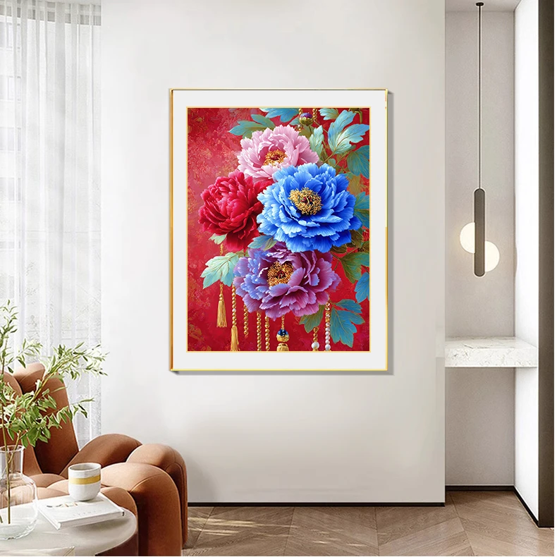 【新疆长绒棉双纱棉】7252九重樱落十字绣大格60x80厘米56种绣线